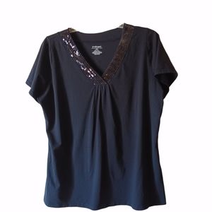 Lane Bryant V neck sequin top 18/20